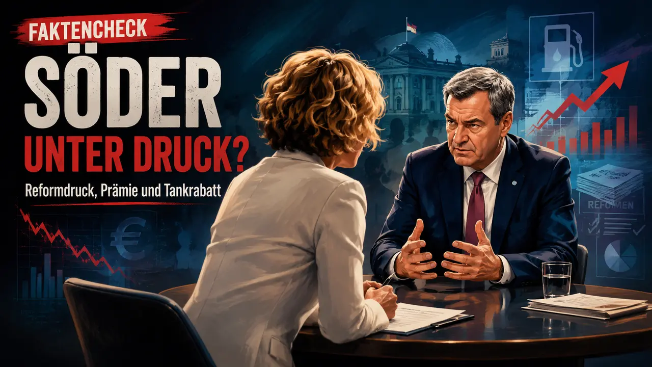 Faktencheck: Söder bei Miosga über Reformdruck, Prämie und Tankrabatt